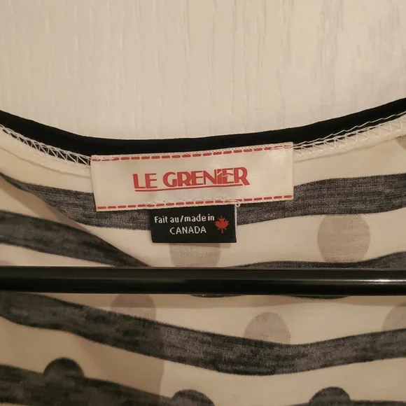 Blouse/Camisole Sleevless With Black and Light Beige Stripes and Gold Spots - Picture 3 of 3